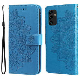Bloemen Book Case - Samsung Galaxy A13 4G Hoesje - Blauw