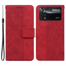 Geometric Book Case - Xiaomi Poco X4 Pro Hoesje - Rood