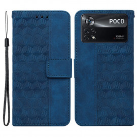 Geometric Book Case - Xiaomi Poco X4 Pro Hoesje - Blauw
