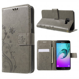 Coverup Bloemen & Vlinders Book Case - Samsung Galaxy A5 (2016) Hoesje - Taupe Grijs