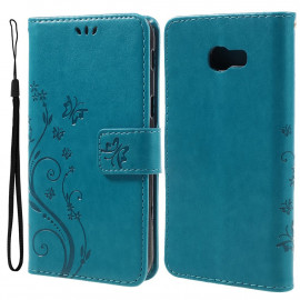 Bloemen & Vlinders Book Case - Samsung Galaxy A5 (2017) Hoesje - Blauw
