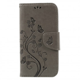 Bloemen & Vlinders Book Case - Samsung Galaxy S8 Hoesje - Grijs