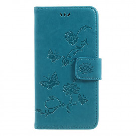Coverup Bloemen & Vlinders Book Case - Samsung Galaxy J5 (2017) Hoesje - Blauw