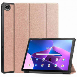 Tri-Fold Book Case met Wake/Sleep - Lenovo Tab M10 Plus Gen 3 Hoesje - Rose Gold
