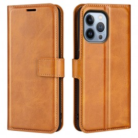Deluxe Book Case - iPhone 14 Pro Hoesje - Bruin