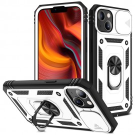 Ring Kickstand met Camera Shield - iPhone 13 Hoesje - Wit