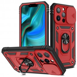 Ring Kickstand met Camera Shield - iPhone 13 Pro Hoesje - Rood
