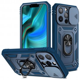 Ring Kickstand met Camera Shield - iPhone 13 Pro Hoesje - Blauw