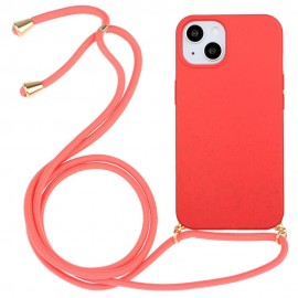 TPU Back Cover met Koord - iPhone 14 Plus Hoesje - Rood