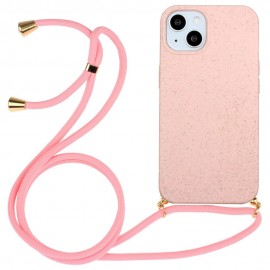 TPU Back Cover met Koord - iPhone 14 Hoesje - Pink