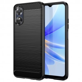 Armor Brushed TPU Back Cover - Oppo A17 Hoesje - Zwart