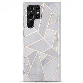 Coverup Marble Design TPU Back Cover - Samsung Galaxy S23 Ultra Hoesje - Grijs
