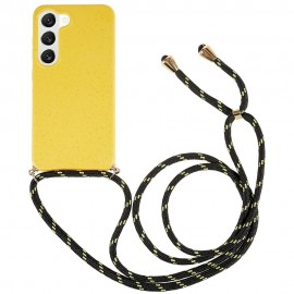 Coverup TPU Back Cover met Koord - Biologisch Afbreekbaar - Samsung Galaxy S23 Hoesje - Geel