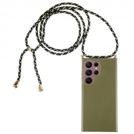 Coverup TPU Back Cover met Koord - Biologisch Afbreekbaar - Samsung Galaxy S23 Ultra Hoesje - Groen