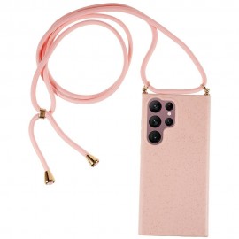Coverup TPU Back Cover met Koord - Biologisch Afbreekbaar - Samsung Galaxy S23 Ultra Hoesje - Pink