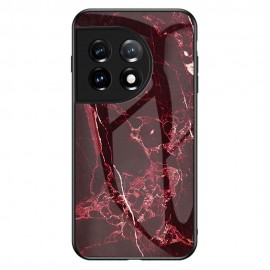 Coverup Marble Glass Back Cover - OnePlus 11 5G Hoesje - Rood