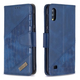 BINFEN Croco Book Case - Samsung Galaxy A10 Hoesje - Blauw