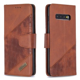 Croc Book Case - Samsung Galaxy S10 Plus Hoesje - Bruin