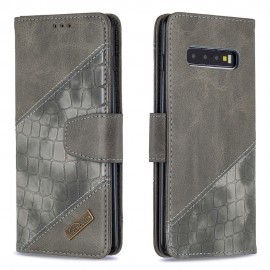 Croc Book Case - Samsung Galaxy S10 Plus Hoesje - Grijs
