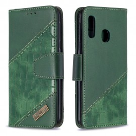 BINFEN Croco Book Case - Samsung Galaxy A20e Hoesje - Groen