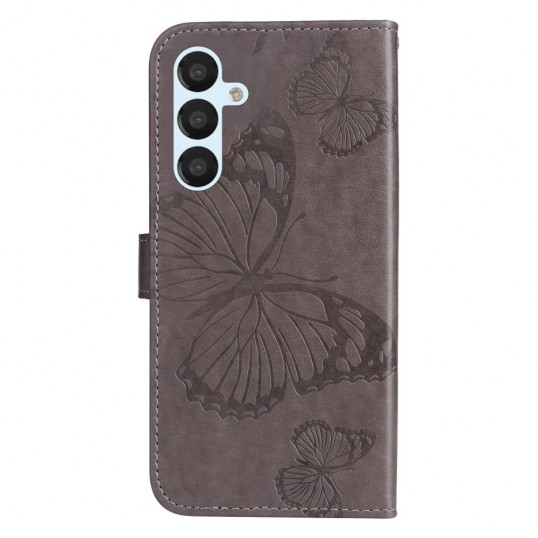 Coverup Vlinders Book Case - Samsung Galaxy A54 Hoesje - Taupe Grijs