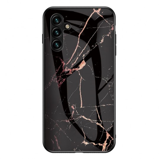 Coverup Marble Glass Back Cover - Samsung Galaxy A54 Hoesje - Zwart / Goud