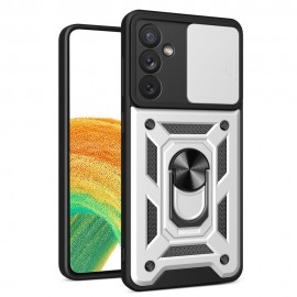 Coverup Armor Ring Kickstand Back Cover met Camera Shield - Samsung Galaxy A34 Hoesje - Grijs