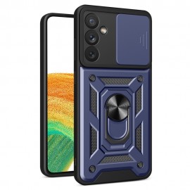 Coverup Armor Ring Kickstand Back Cover met Camera Shield - Samsung Galaxy A34 Hoesje - Blauw