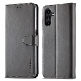 LC.IMEEKE Luxe Book Case - Samsung Galaxy A34 Hoesje - Grijs