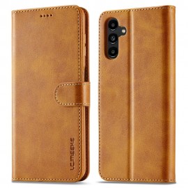 LC.IMEEKE Luxe Book Case - Samsung Galaxy A34 Hoesje - Bruin