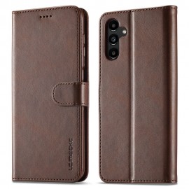 Luxe Book Case - Samsung Galaxy A34 Hoesje - Donkerbruin