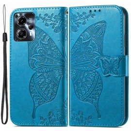 Coverup Vlinder Book Case - Motorola Moto G13 / G23 Hoesje - Blauw