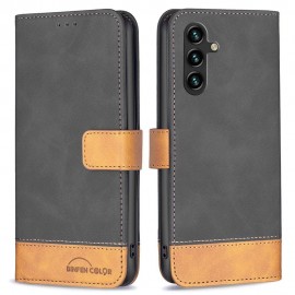 BINFEN Color Book Case - Samsung Galaxy A14 Hoesje - Zwart