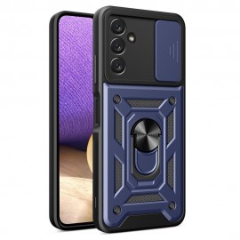 Coverup Ring Kickstand met Camera Shield - Samsung Galaxy A14 Hoesje - Blauw