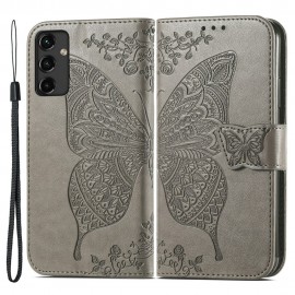 Coverup Vlinder Book Case - Samsung Galaxy A14 Hoesje - Taupe Grijs