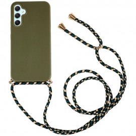 TPU Back Cover met Koord - Biologisch Afbreekbaar - Samsung Galaxy A14 Hoesje - Groen