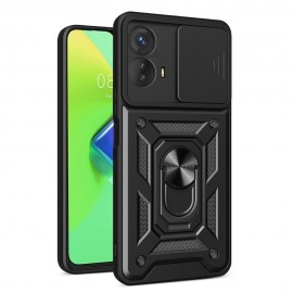 Coverup Ring Kickstand met Camera Shield - Motorola Moto G53 Hoesje - Zwart