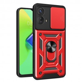 Coverup Ring Kickstand met Camera Shield - Motorola Moto G53 Hoesje - Rood