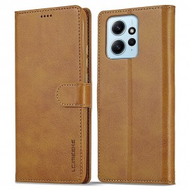 LC.IMEEKE Luxe Book Case - Xiaomi Redmi Note 12 4G Hoesje - Bruin