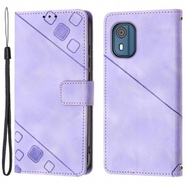 Coverup Book Case - Nokia C02 Hoesje - Paars