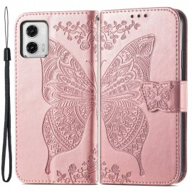 Coverup Vlinder Book Case - Motorola Moto G73 Hoesje - Rose Gold