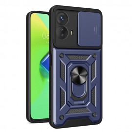 Ring Kickstand met Camera Shield - Motorola Moto G73 Hoesje - Blauw
