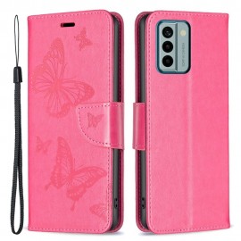 Coverup Vlinders Book Case - Nokia G22 Hoesje - Roze