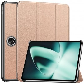Tri-Fold Book Case met Wake/Sleep - OnePlus Pad Hoesje - Rose Gold