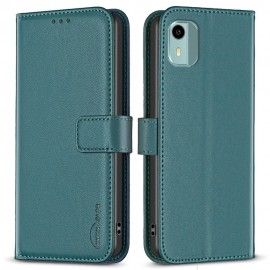 BINFEN Book Case - Nokia C12 Hoesje - Groen