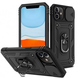 Coverup Ring Kickstand met Camera Shield - iPhone 12 Hoesje - Zwart
