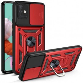 Coverup Ring Kickstand met Camera Shield - Samsung Galaxy A51 Hoesje - Rood