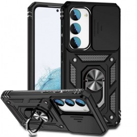 Coverup Armor Ring Kickstand Back Cover met Camera Shield - Samsung Galaxy S23 Hoesje - Zwart