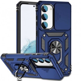 Coverup Armor Ring Kickstand Back Cover met Camera Shield - Samsung Galaxy S23 Hoesje - Blauw
