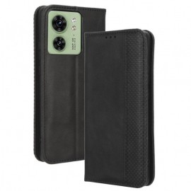 Coverup Vintage Book Case - Motorola Edge 40 Hoesje - Zwart